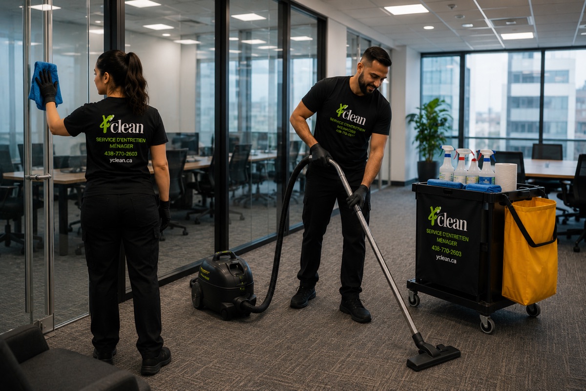 Commercial cleaning of an office by Y CLEAN in Quebec