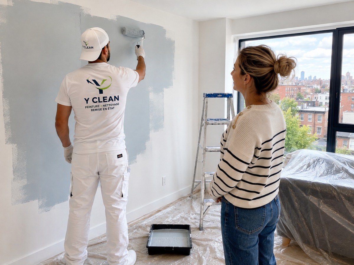 Stained wall before Y CLEAN intervention