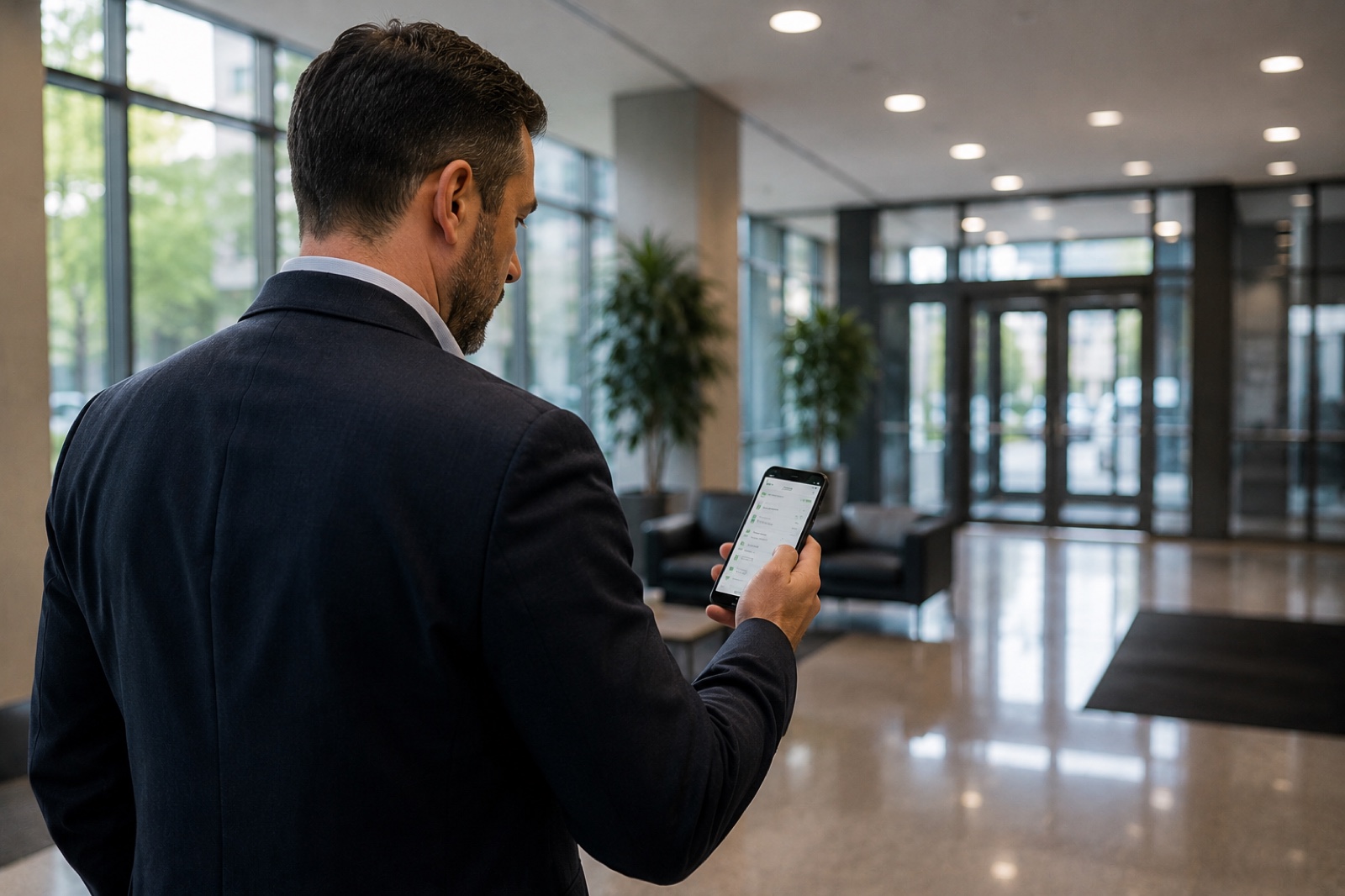 Gestionnaire d'immeuble consultant le suivi de son service d'entretien ménager commercial à Montréal
